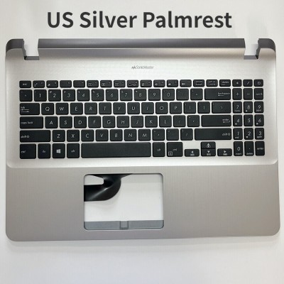 Carcasa superioara cu tastatura palmrest Laptop, Asus, F507, F507UA, F507M, F507MA, 90HB0HI2-R30US1, argintie, layout US foto