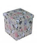 Taburete cu spatiu depozitare, Design, MDF/ Piele ecologica, 100 kg, 38 x 38, Cats