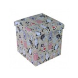 Taburete cu spatiu depozitare, Design, MDF/ Piele ecologica, 100 kg, 38 x 38, Cats