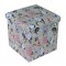 Taburete cu spatiu depozitare, Design, MDF/ Piele ecologica, 100 kg, 38 x 38, Cats