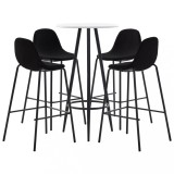 Set de bar, 5 piese, negru, material textil