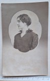 Fotografie-portret femeie, profil &ndash; Giurgiu 1915 &ndash; dedicație Lucreția