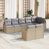 Set de Canapea Grădină vidaXL 8 Piese cu Perne Bej Ratan Polipropilenic