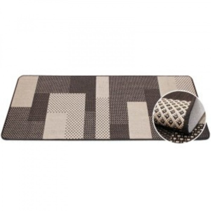 Covor Bucatarie Tip Iuta, Model Flex 19645-91, Marime 75 x 200 cm, Maro, Antiderapant, Antialergic, Polipropilena, Living, Sufragerie, Terasa, Birou