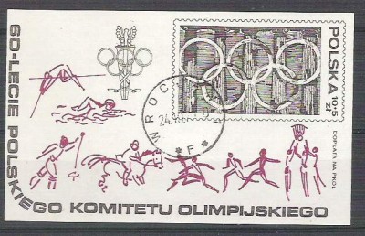 Poland 1979 Sport, Olympics, imperf. sheet, used H.039 foto