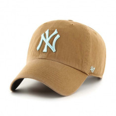 47brand șapcă de baseball din bumbac MLB New York Yankees culoarea bej, cu imprimeu