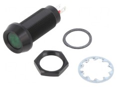 Lampa de control LED verde 5-6V DC &Oslash;12.7mm IP67