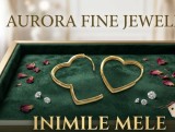 Cumpara ieftin Cercei Toarte In Forma de Inima Aurora Fine Jewelry , Argint Aurit Stil Minimalist