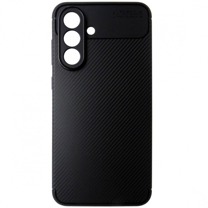 Husa spate Auto Focus aspect Carbon, silicon negru, pentru Samsung Galaxy A56 5G