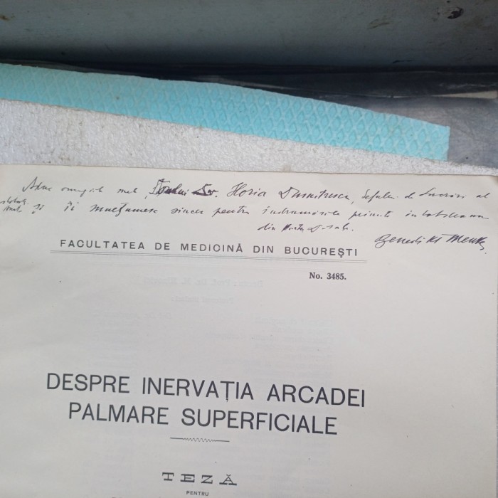 TEZA DOCTORAT BENEDIKT MENKES CU DEDICATIE SI SEMNATURA-1930 R4.