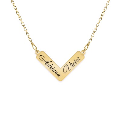 Colier personalizat cu nume din argint 925 placat cu aur galben 24K foto