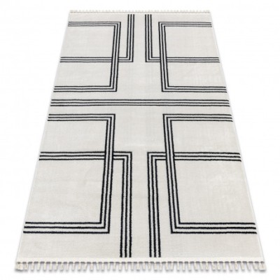 Covor AMOUR 53091C cremă - Geometric, linii modern, elegant, 78x150 cm foto