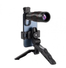 Obiectiv 18x, pentru telefon sau tableta, Universal, Negru foto