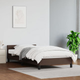 VidaXL Cadru de pat cu tăblie, maro, 90x200 cm, piele ecologică