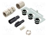 Conector HARTING M12 Slim 5 pini mamă drept crimpat IP67 60V