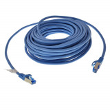 Cablu ecranat S FTP, Lanberg 42722, cat.6A, mufat 2xRJ45, lungime 15 m, AWG 26, 500 MHz, LSZH, de legatura retea, ethernet, albastru