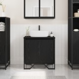 vidaXL Cabinet Chiuvetă Baie Stejar Negru 60x35x60 cm Lemn Stratificat