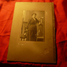 Fotografie 1910 pe carton - Dna Maria Zamfirescu , dim.19x27,5cm Foto Julietta