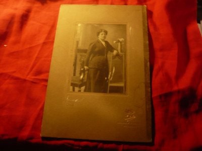 Fotografie 1910 pe carton - Dna Maria Zamfirescu , dim.19x27,5cm Foto Julietta foto