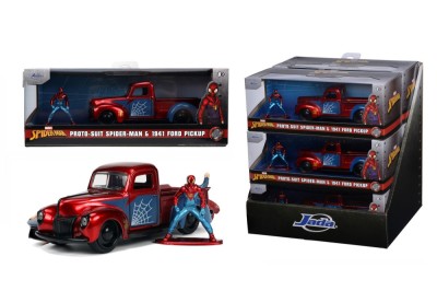 JADA MARVEL SET MASINUTA METALICA FORD PICK UP SCARA 1:32 SI FIGURINA METALICA SPIDER MAN foto