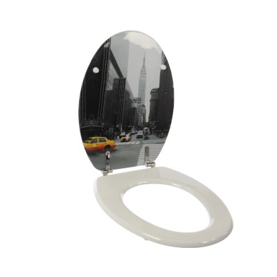 Capac WC din MDF, Kadda KT - 134MD18, model New York, inchidere standard, 370 x 434 mm foto