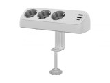 Prelungitor cu 3 x Schuko + 1 x USB-C + 2 x USB-A 1.5m Alb montare birou, Value 19.99.1034