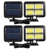 Комплект от 2 слънчеви лампи със соларен панел Nevermore, 128 COB LED, Сензор за движение и светлина, 5 м кабел, Регулируем слънчев панел, Водоустойчи