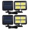 Комплект от 2 слънчеви лампи със соларен панел Nevermore, 128 COB LED, Сензор за движение и светлина, 5 м кабел, Регулируем слънчев панел, Водоустойчи