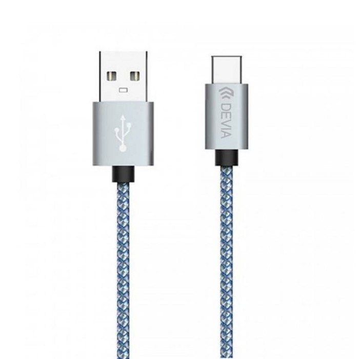 Cablu de date Devia Tube Type-C 1m Gri Cablu de date Devia Tube Type-C 1m Gri