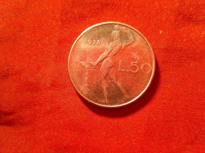 Moneda 50 lire Italia 1978 metal , cal. F.Buna foto