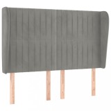 Cumpara ieftin Tablie de pat cu aripioare gri deschis 147x23x118/128cm catifea