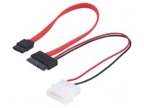 Cablu alimentare SATA Molex tată la SATA mamă și Slim SATA mamă, Akyga