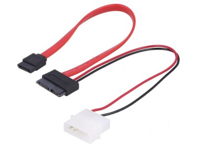 Cablu alimentare SATA Molex tată la SATA mamă și Slim SATA mamă foto