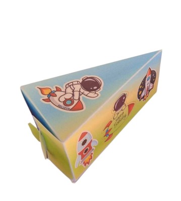Cutie in forma de felie tort din carton de 160 gr model Racheta 12 x 7 x 5 cm foto