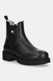 Tommy Jeans ghete chelsea de piele TJW CHELSEA BOOT WL culoarea negru, cu platformă, izolat, EN0EN02826