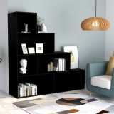 VidaXL Bibliotecă/Separator cameră, negru 155x24x160 cm lemn prelucrat