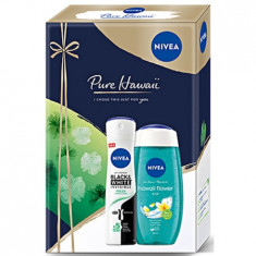 Set cadou Nivea Pure Hawaii: Gel de dus, 250 ml + Deodorant spray Invisible Fresh BlackWhite, 150 ml foto