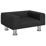 Cumpara ieftin Pat de caini, negru, 50x40x26,5 cm, catifea
