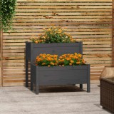 VidaXL Jardinieră, gri, 84,5x84x75 cm, lemn masiv de pin
