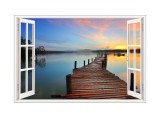 Autocolant decorativ, Fereastra, Multicolor, 83 cm, 527STC, natura si peisaje, Oem