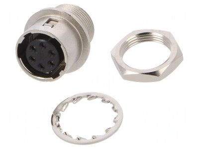 Conector Circular HR10 Push-Pull Soclu Argintat 2A Lipire foto