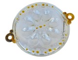 PLATOU VINTAGE PENTRU OUA UMPLUTE SAU APERITIVE DIN STICLA CU MODEL FLORAL, WALTHER