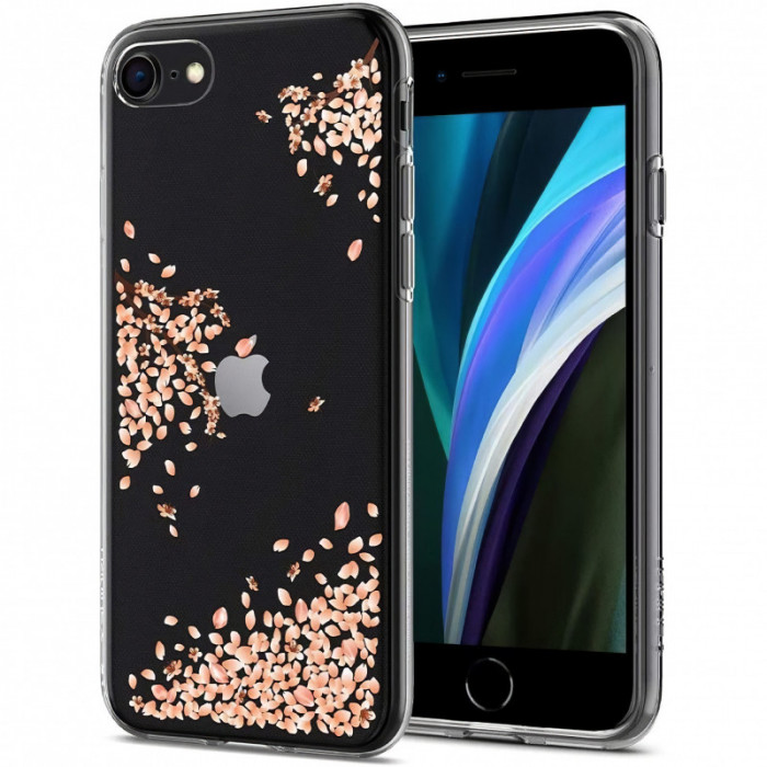 Husa TPU Spigen Liquid Crystal Blossom pentru Apple iPhone 7 / Apple iPhone 8 / Apple iPhone SE (2020), Transparenta 042CS21220
