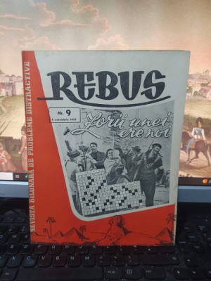 Rebus, revistă bilunară de probleme distractive, nr. 9, 5 nov. 1957, 111 foto