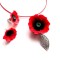 set colier si cercei cu surub din fimo cu maci 45441