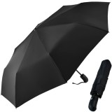 Umbrela pliabila automata Malatec 110 cm, neagra, compacta