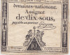 FRANTA ASIGNATA ASSIGNAT 10 SOUS OCTOMBRIE 1792 SIGN. GUYON F