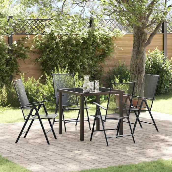 vidaXL Set de masă pentru grădină 5 pcs Antracit Oțel 3379290