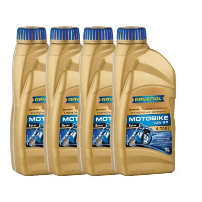 Pachet 4 litri ulei Ravenol Motobike 4T Ester 10W60 foto