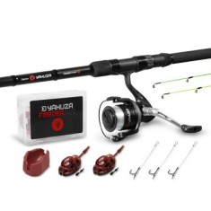 Set lanseta feeder Delphin YAKUZA 3.30 m si mulineta 4T, accesorii feeder